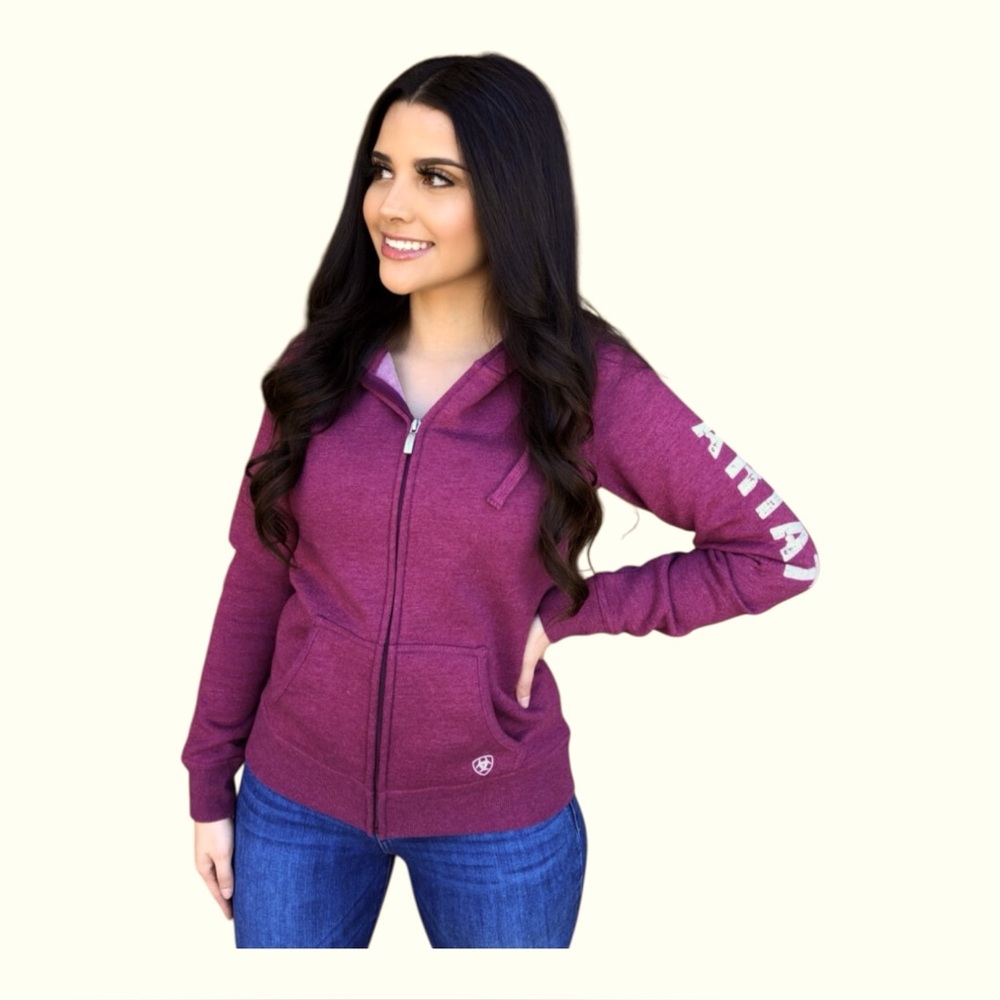ARIAT | Real Full Zip Team Logo Hoodie Size Large